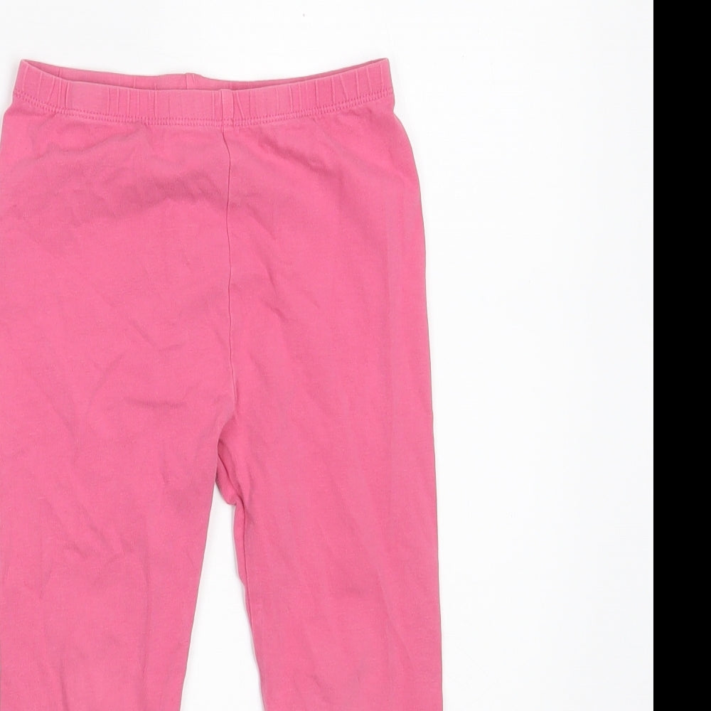 Debenhams Girls Pink  Cotton Jegging Trousers Size 5-6 Years  Slim  - Inside leg 15in