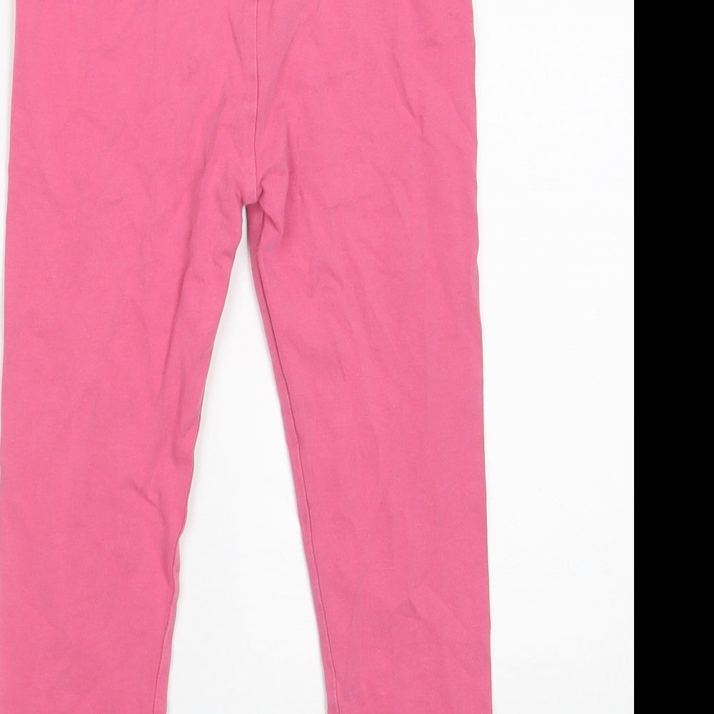 Debenhams Girls Pink  Cotton Jegging Trousers Size 5-6 Years  Slim  - Inside leg 15in