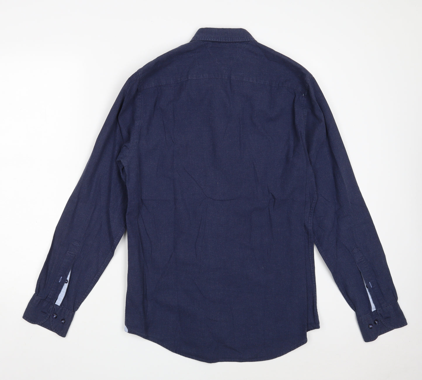 TOMMY HILFIGER  Mens Blue  Cotton  Button-Up Size S Collared Button