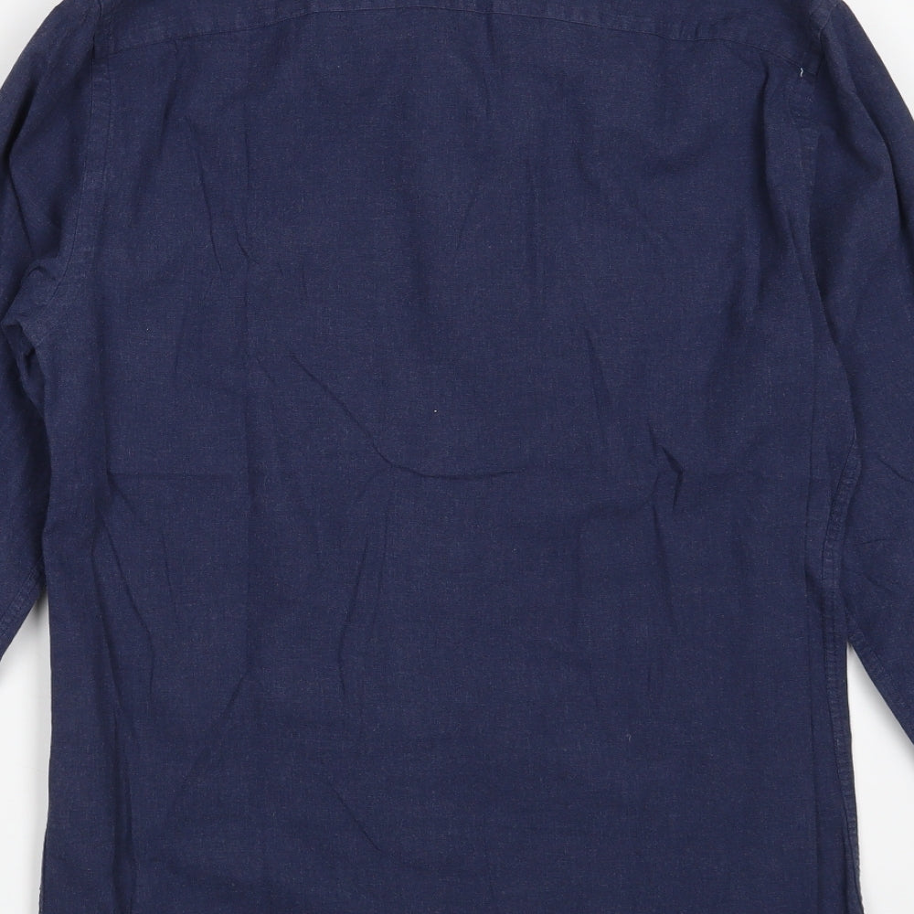 TOMMY HILFIGER  Mens Blue  Cotton  Button-Up Size S Collared Button