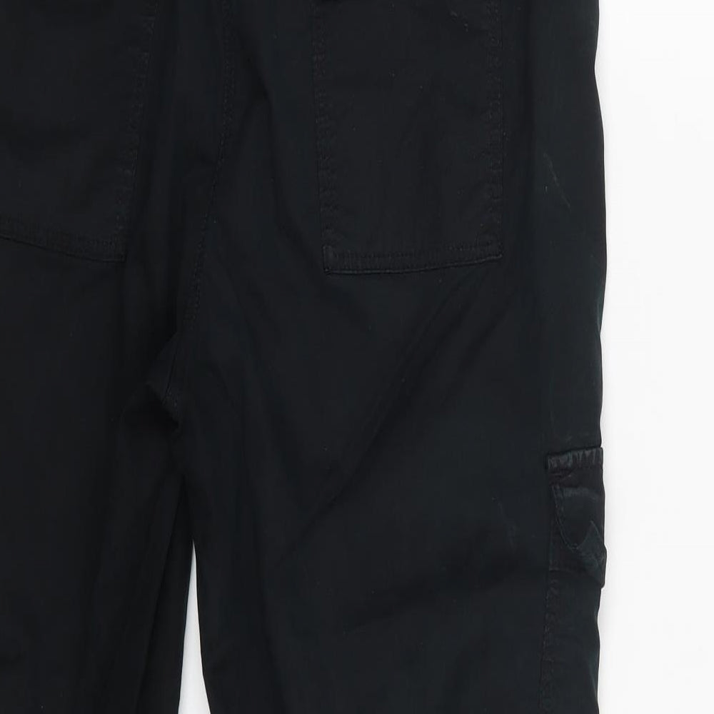 Marks and Spencer Womens Black  Lyocell Cargo Trousers Size 10 L26 in Regular Zip