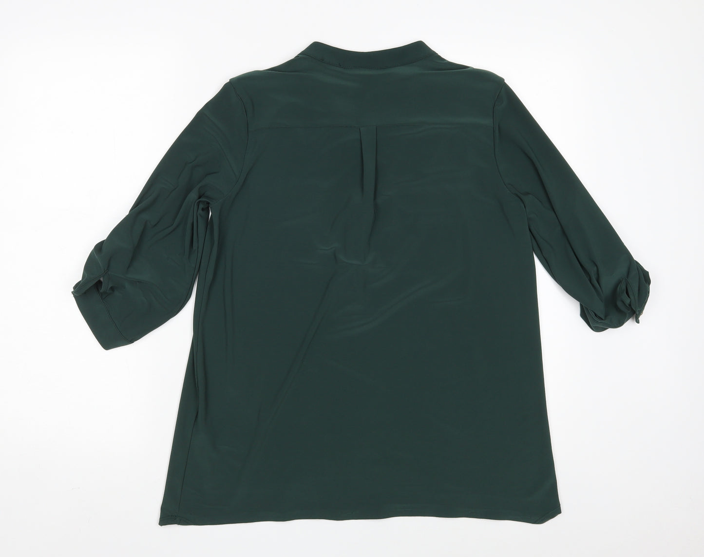 Wallis Womens Green  Polyester Basic Button-Up Size S V-Neck