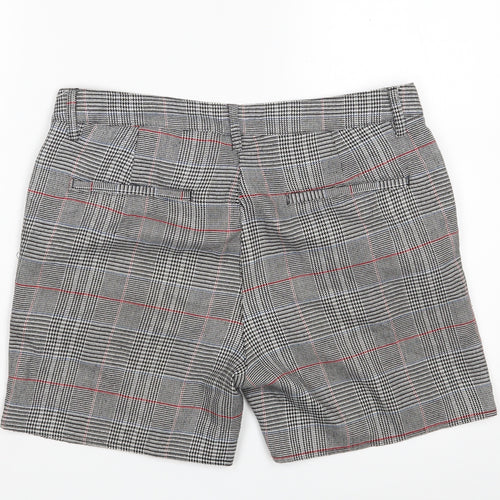 ASOS Womens Grey Houndstooth Polyester Mom Shorts Size 30 in L4 in Regular Button