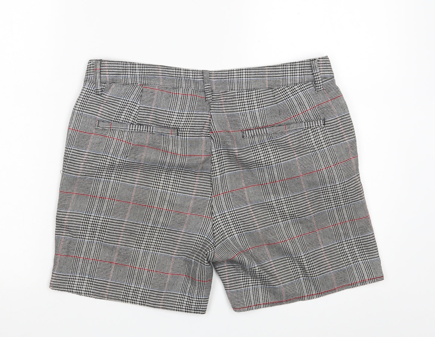 ASOS Womens Grey Houndstooth Polyester Mom Shorts Size 30 in L4 in Regular Button