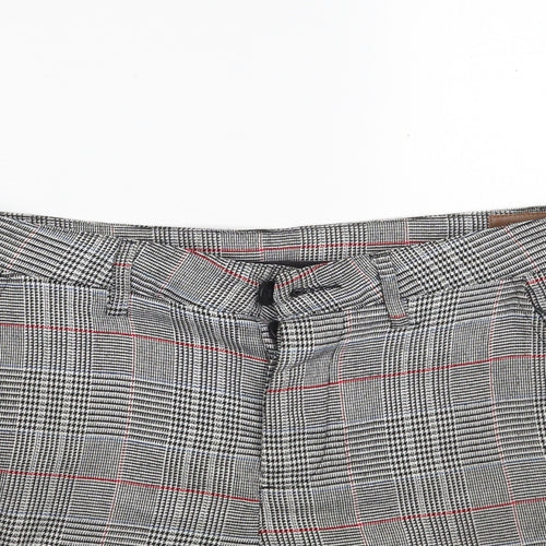 ASOS Womens Grey Houndstooth Polyester Mom Shorts Size 30 in L4 in Regular Button