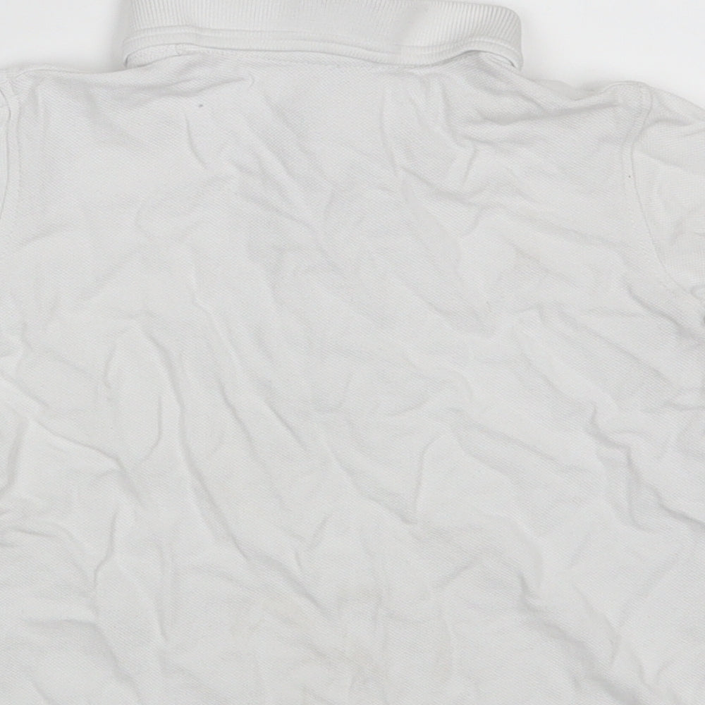 Dunnes Stores Boys White  100% Cotton Pullover Polo Size 3-4 Years Collared Button