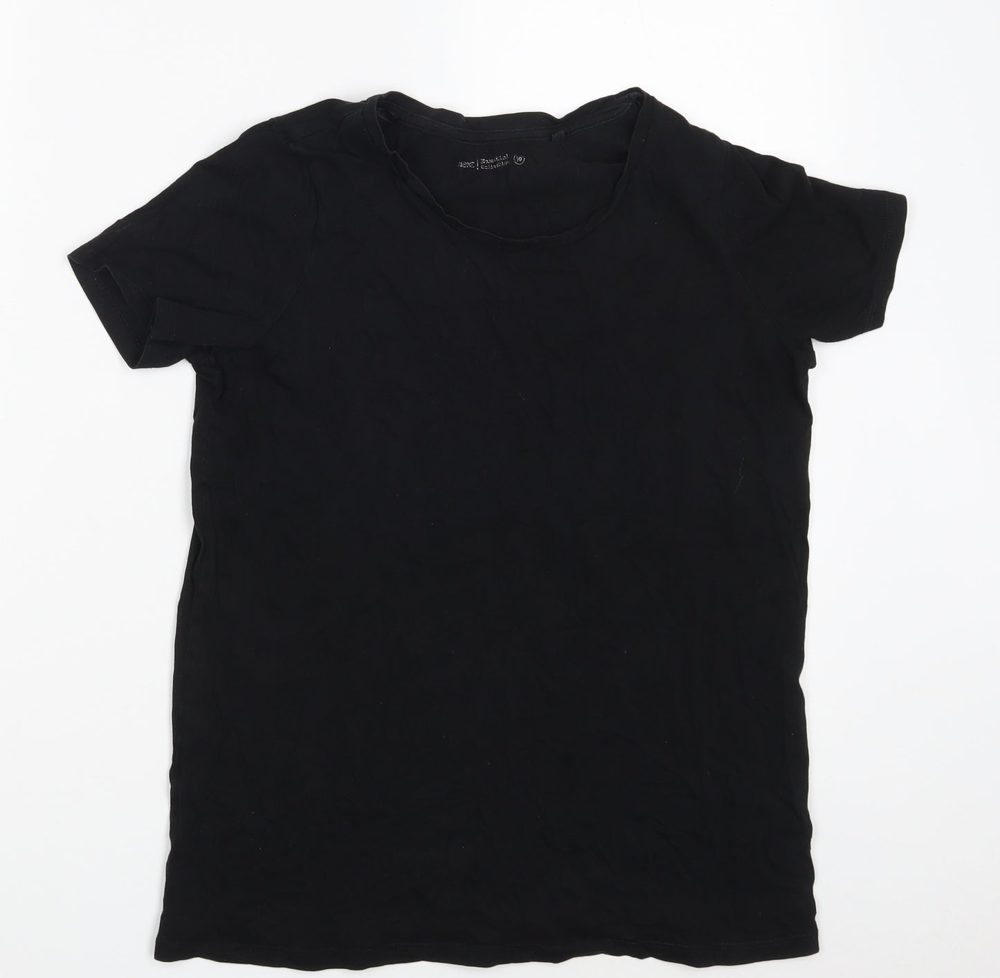 NEXT Womens Black  100% Cotton Basic T-Shirt Size 10 Round Neck