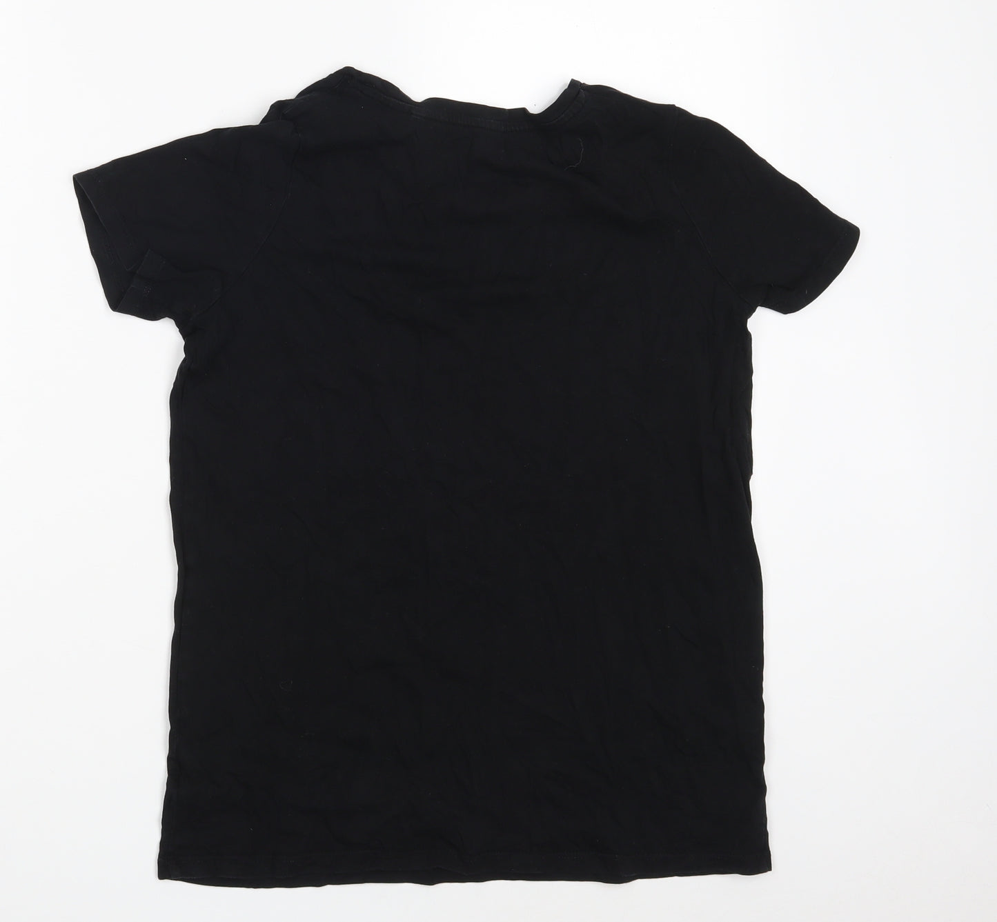 NEXT Womens Black  100% Cotton Basic T-Shirt Size 10 Round Neck
