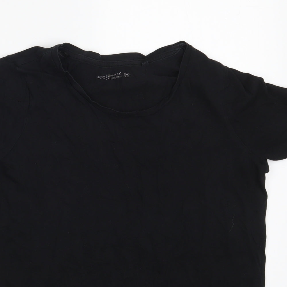 NEXT Womens Black  100% Cotton Basic T-Shirt Size 10 Round Neck