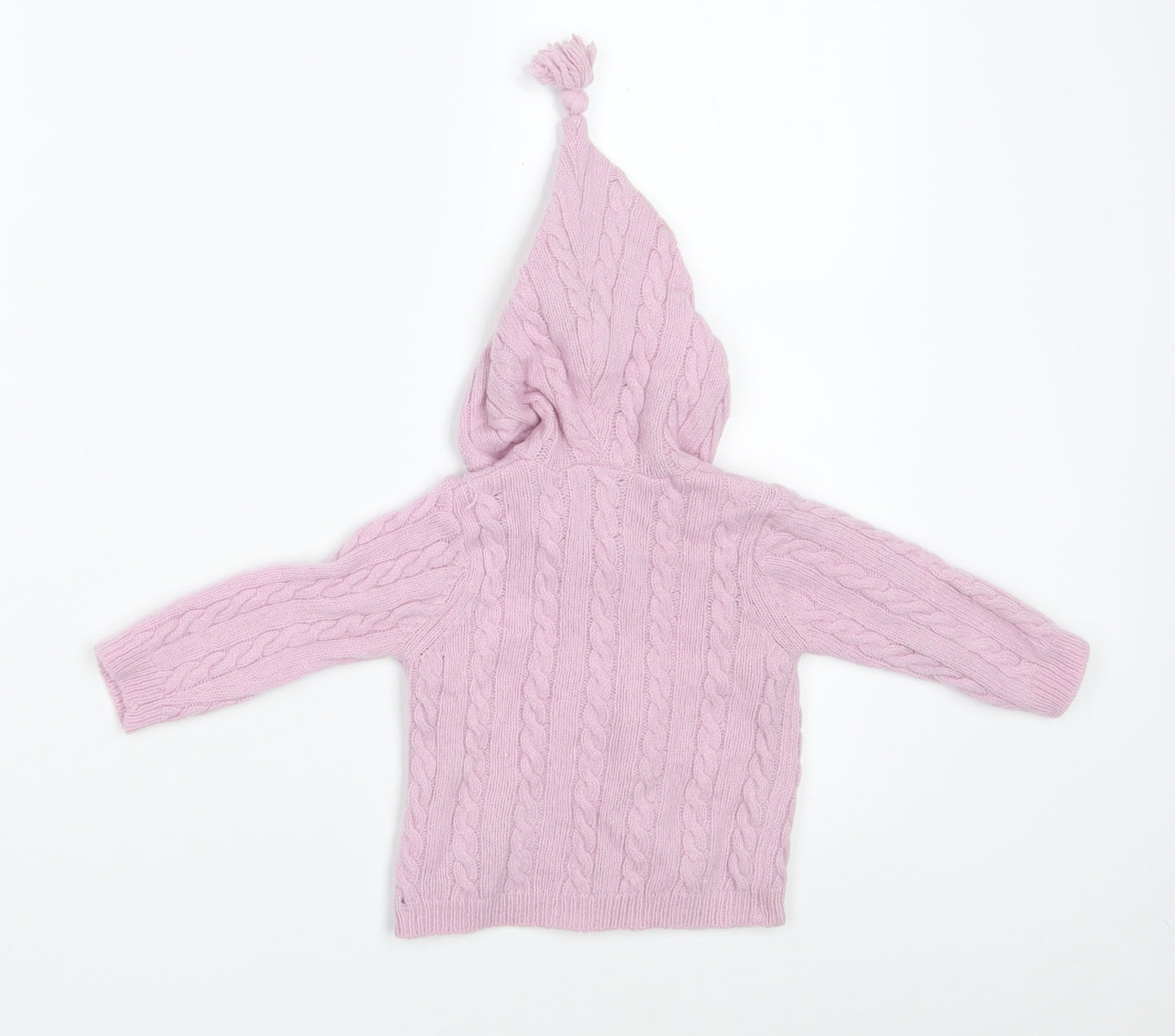 JoJo Maman Bébé Girls Pink  Wool Cardigan Jumper Size 3-6 Months  Button