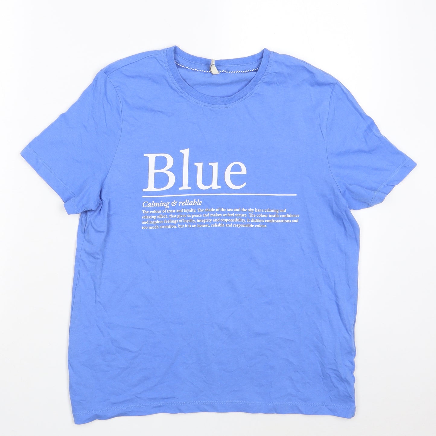 Only Womens Blue  100% Cotton Basic T-Shirt Size S Round Neck - Blue