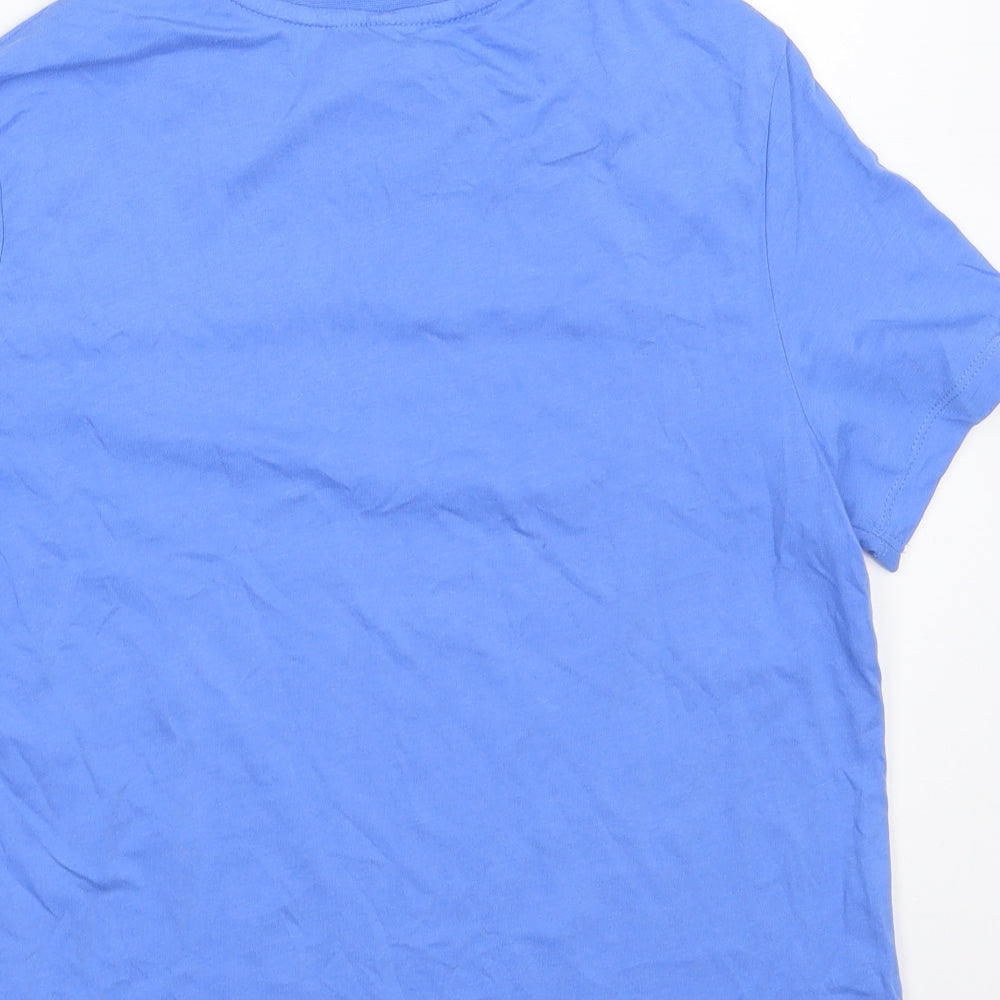 Only Womens Blue  100% Cotton Basic T-Shirt Size S Round Neck - Blue