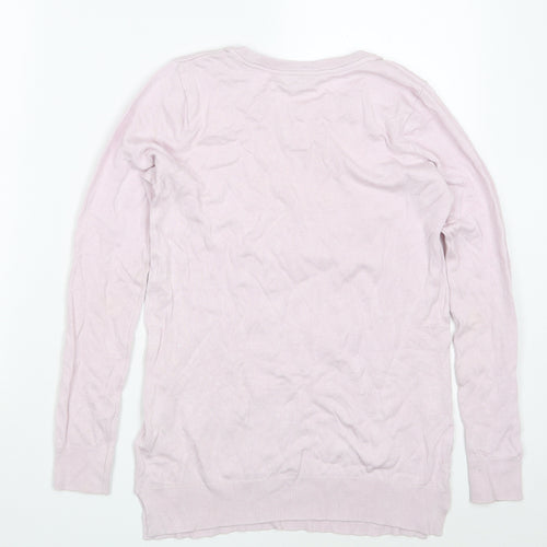 Peacocks Womens Pink Round Neck  Viscose Pullover Jumper Size 8