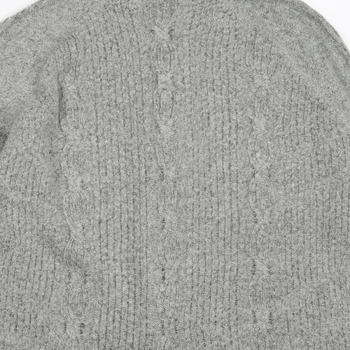 Bonmarché Womens Grey V-Neck  Acrylic Wrap Jumper Size M