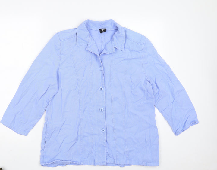 Pola Oy Womens Blue   Jacket Coat Size 14  Button