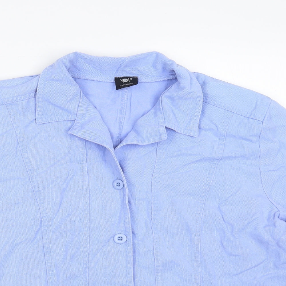 Pola Oy Womens Blue   Jacket Coat Size 14  Button