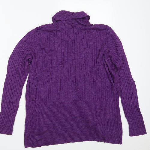 Marks and Spencer Womens Purple V-Neck  Viscose Wrap Jumper Size 14