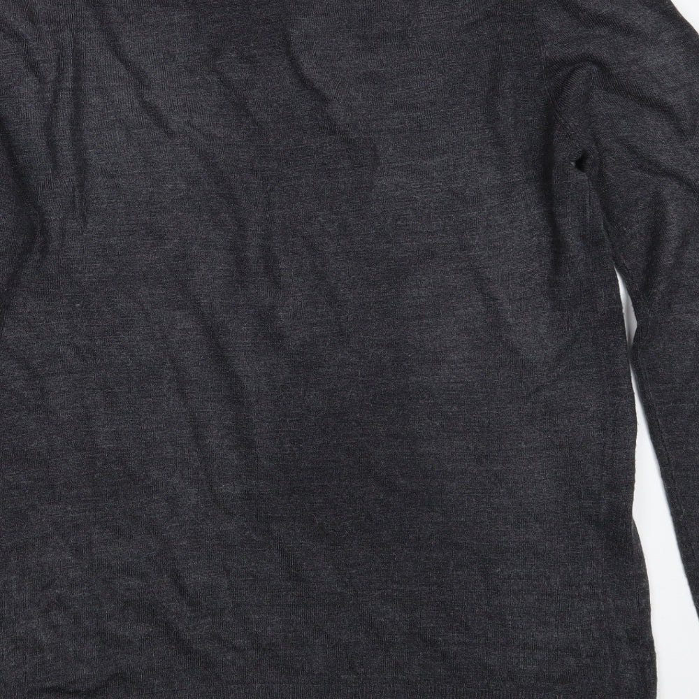 Debenhams Mens Grey V-Neck  Acrylic Pullover Jumper Size M