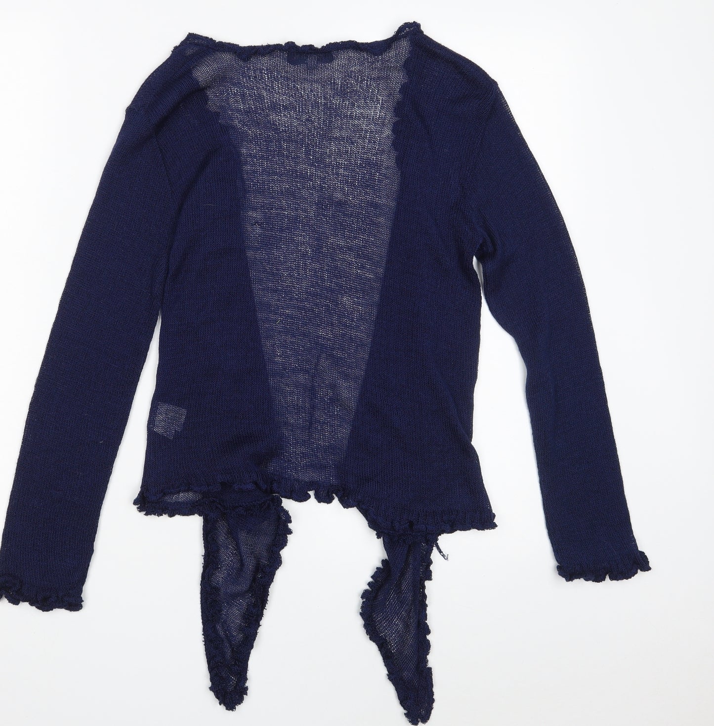Preview Womens Blue V-Neck  Acrylic Wrap Jumper Size M