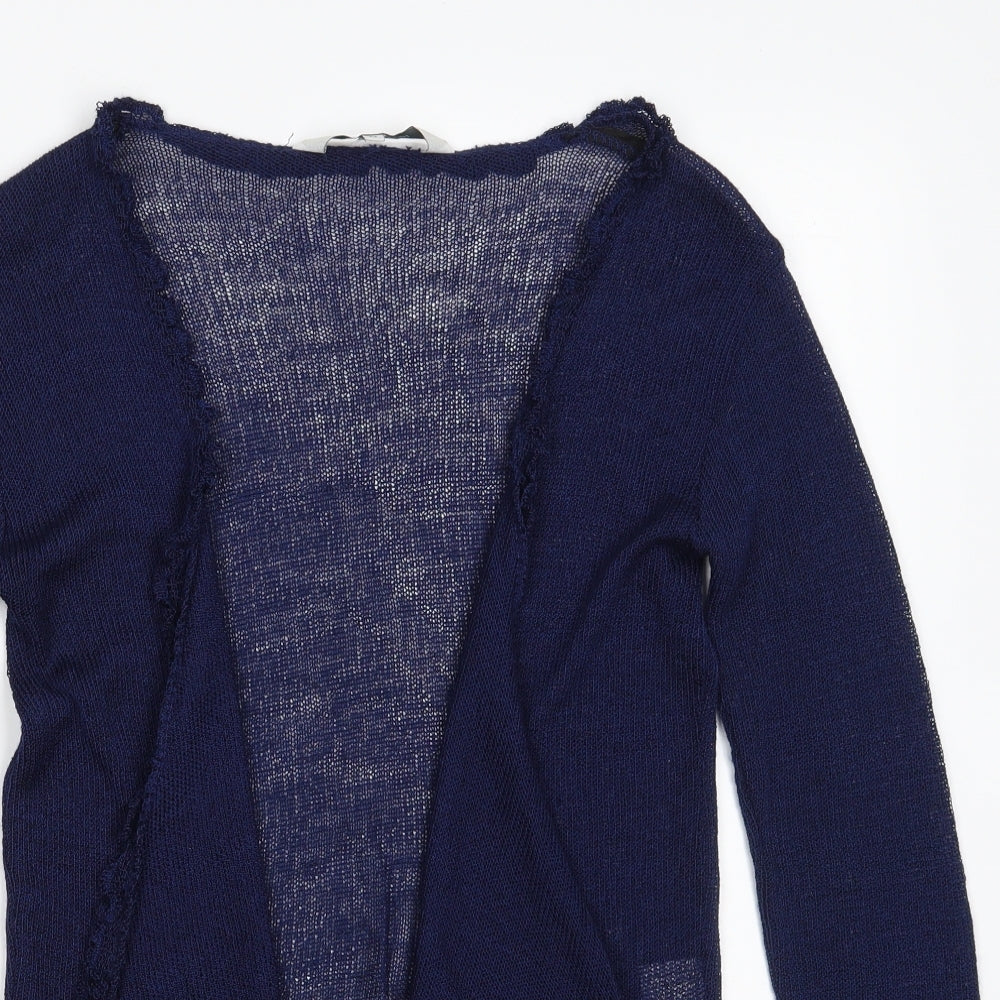 Preview Womens Blue V-Neck  Acrylic Wrap Jumper Size M