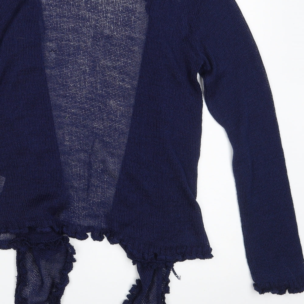 Preview Womens Blue V-Neck  Acrylic Wrap Jumper Size M