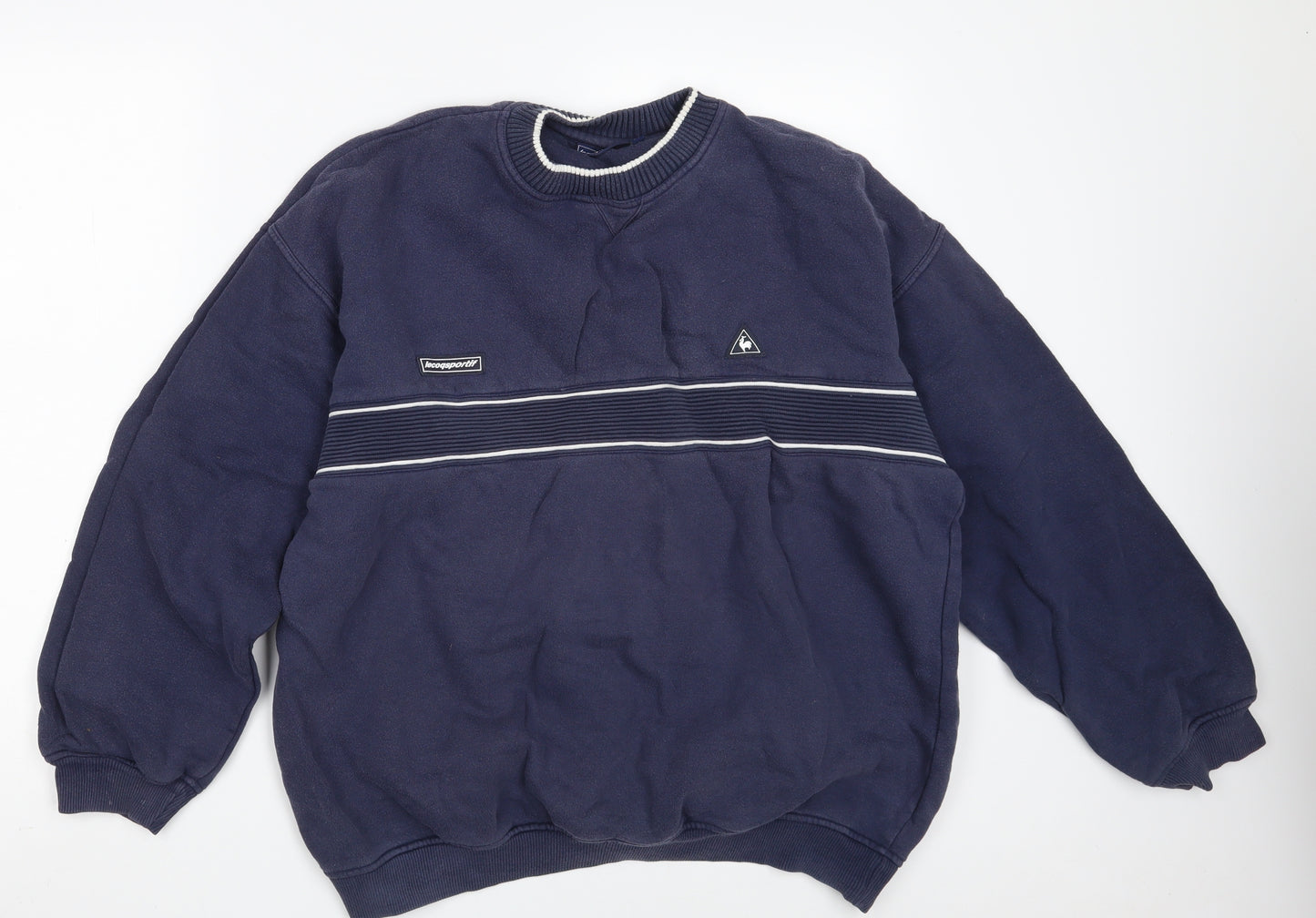 le coq sportif Mens Blue  Cotton Pullover Sweatshirt Size L