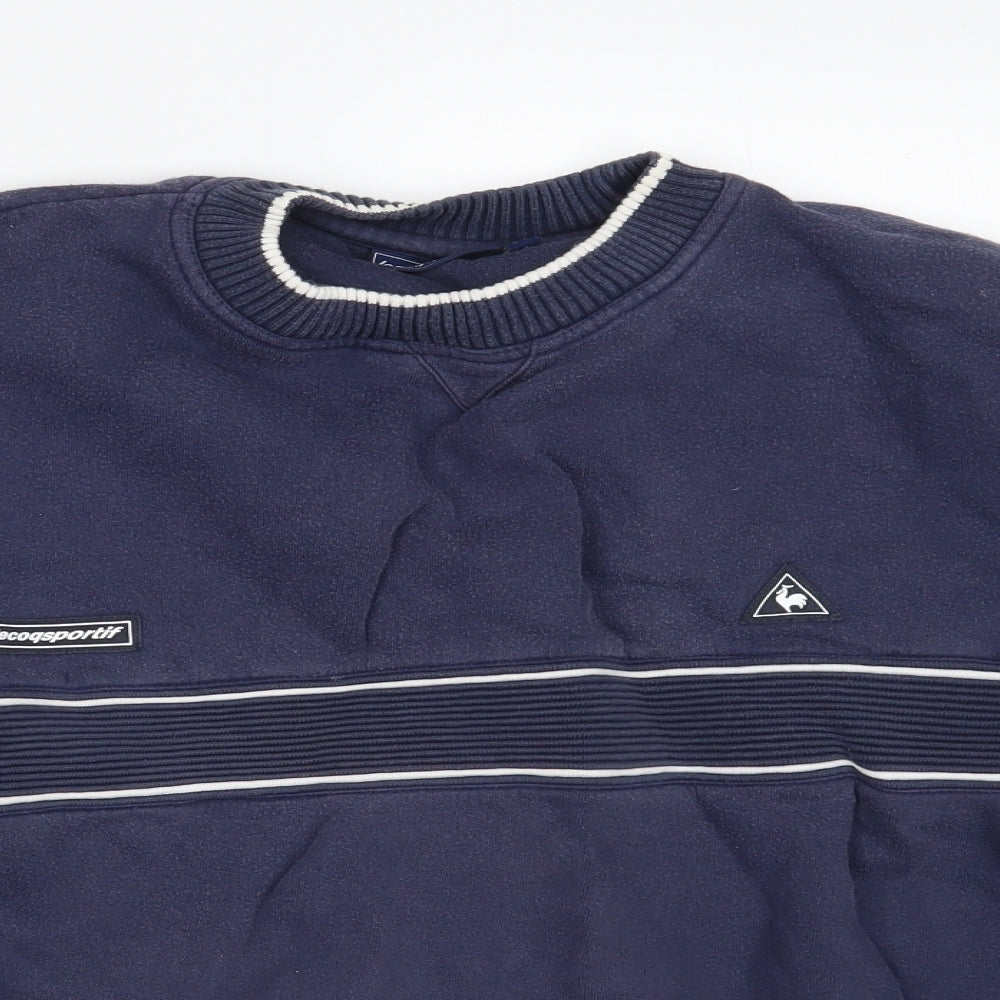 le coq sportif Mens Blue  Cotton Pullover Sweatshirt Size L