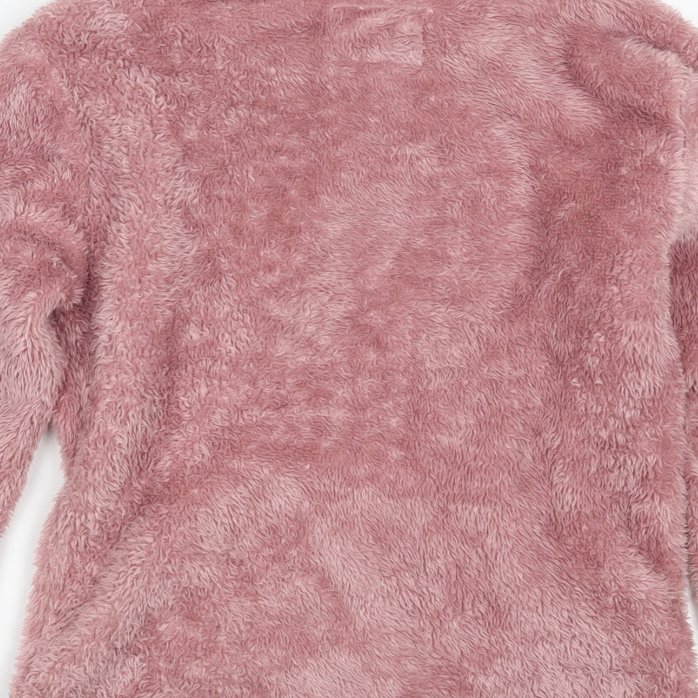 F&F Womens Pink Solid Polyester Top Pyjama Top Size XS