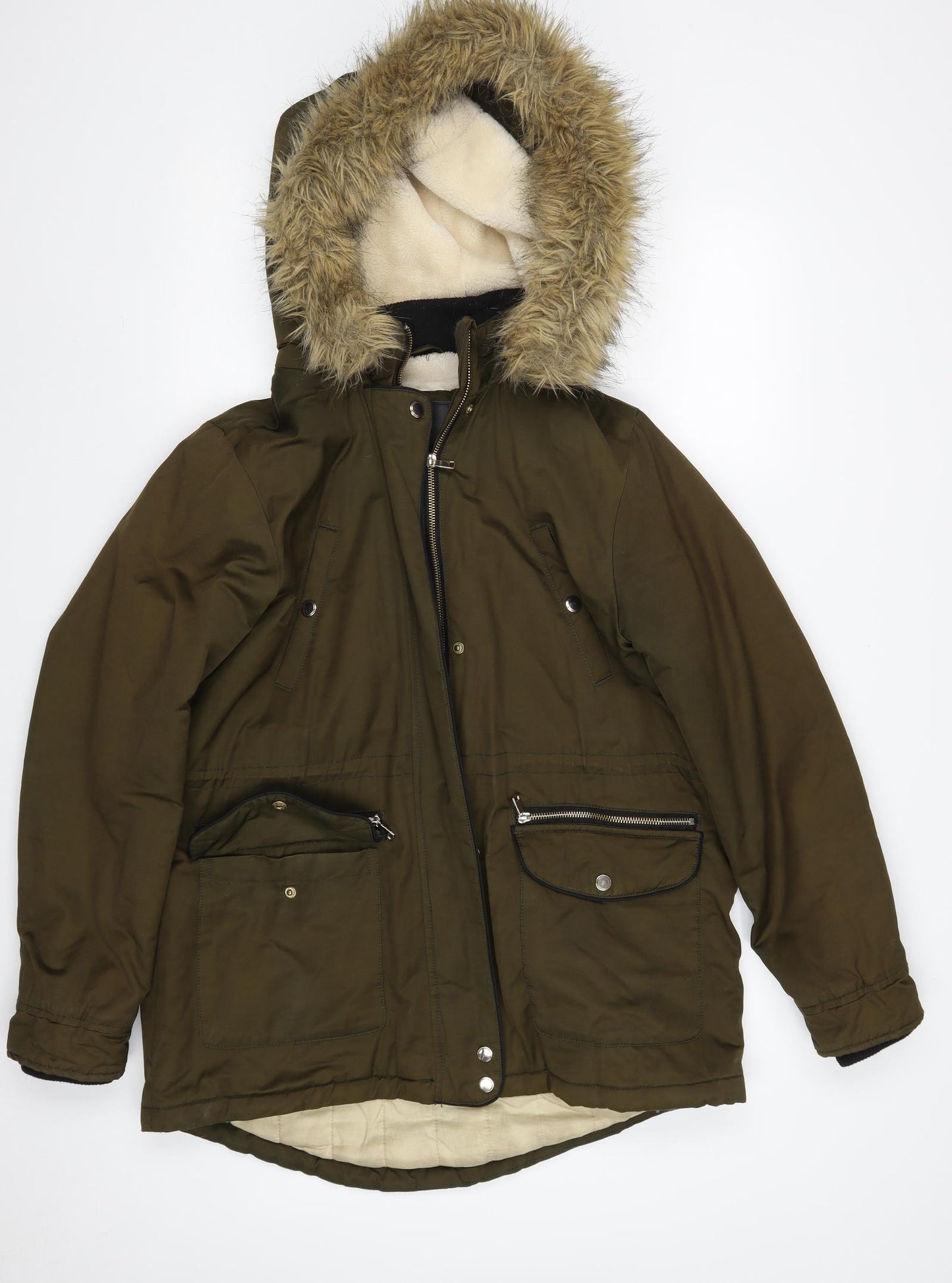 Matalan Womens Green   Parka Jacket Size 16  Zip