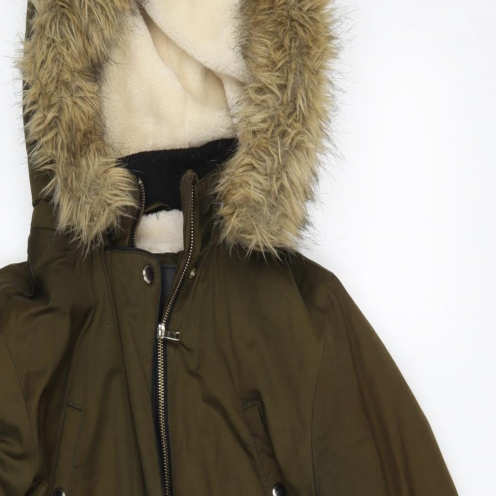 Matalan Womens Green   Parka Jacket Size 16  Zip