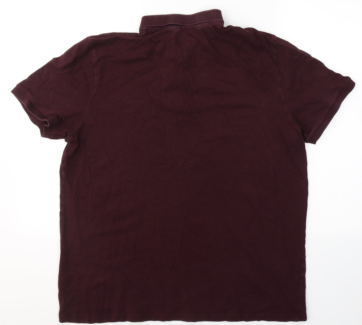 F&F Mens Red  Cotton  Polo Size XL Collared Button