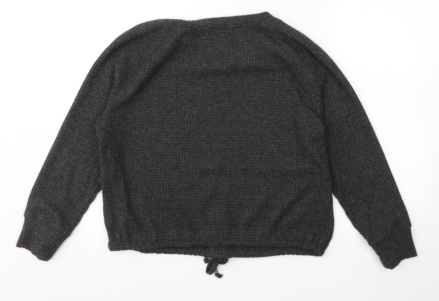 F&F Womens Grey Round Neck  Polyester Pullover Jumper Size 12