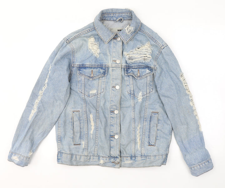 Topshop Womens Blue Jacket Size 8 Button