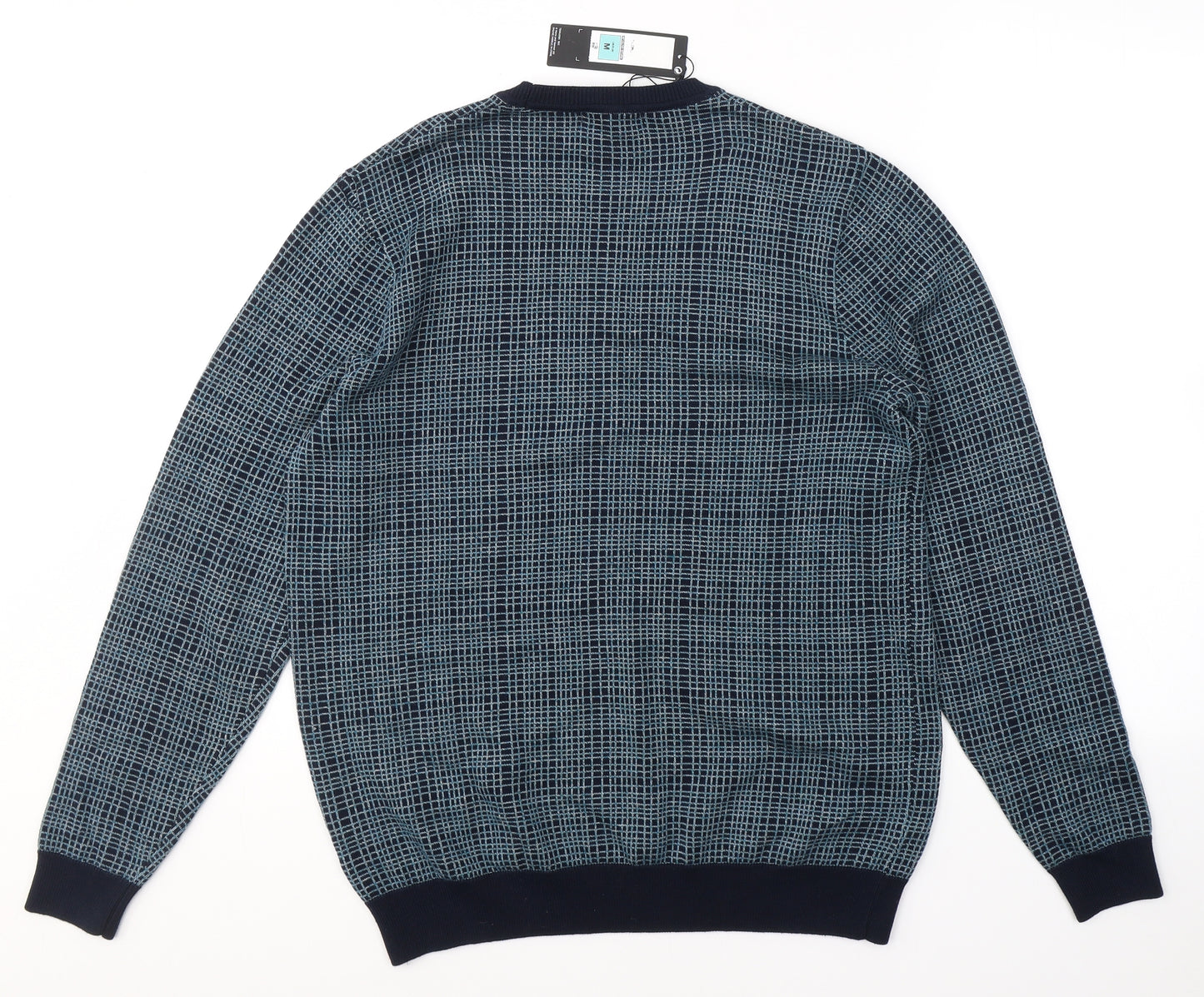 Autograph Mens Blue Plaid Cotton Pullover Sweatshirt Size M