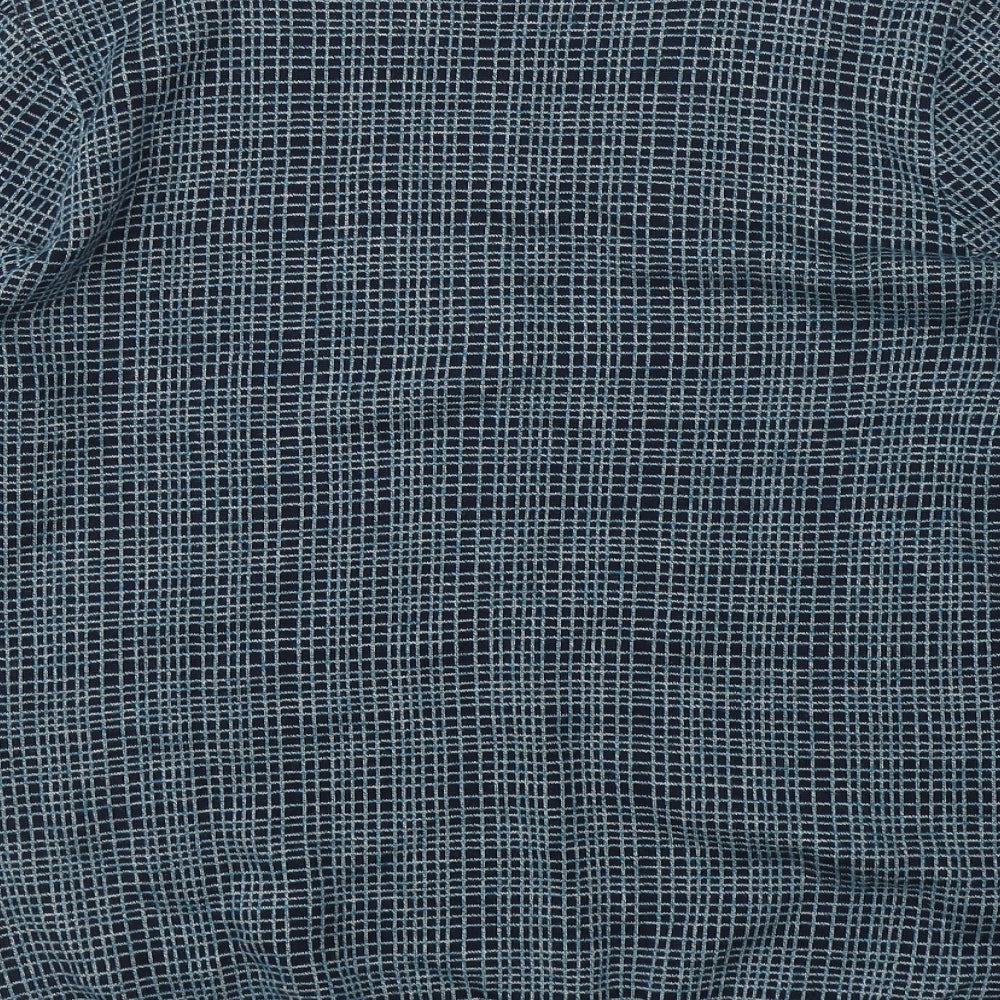 Autograph Mens Blue Plaid Cotton Pullover Sweatshirt Size M