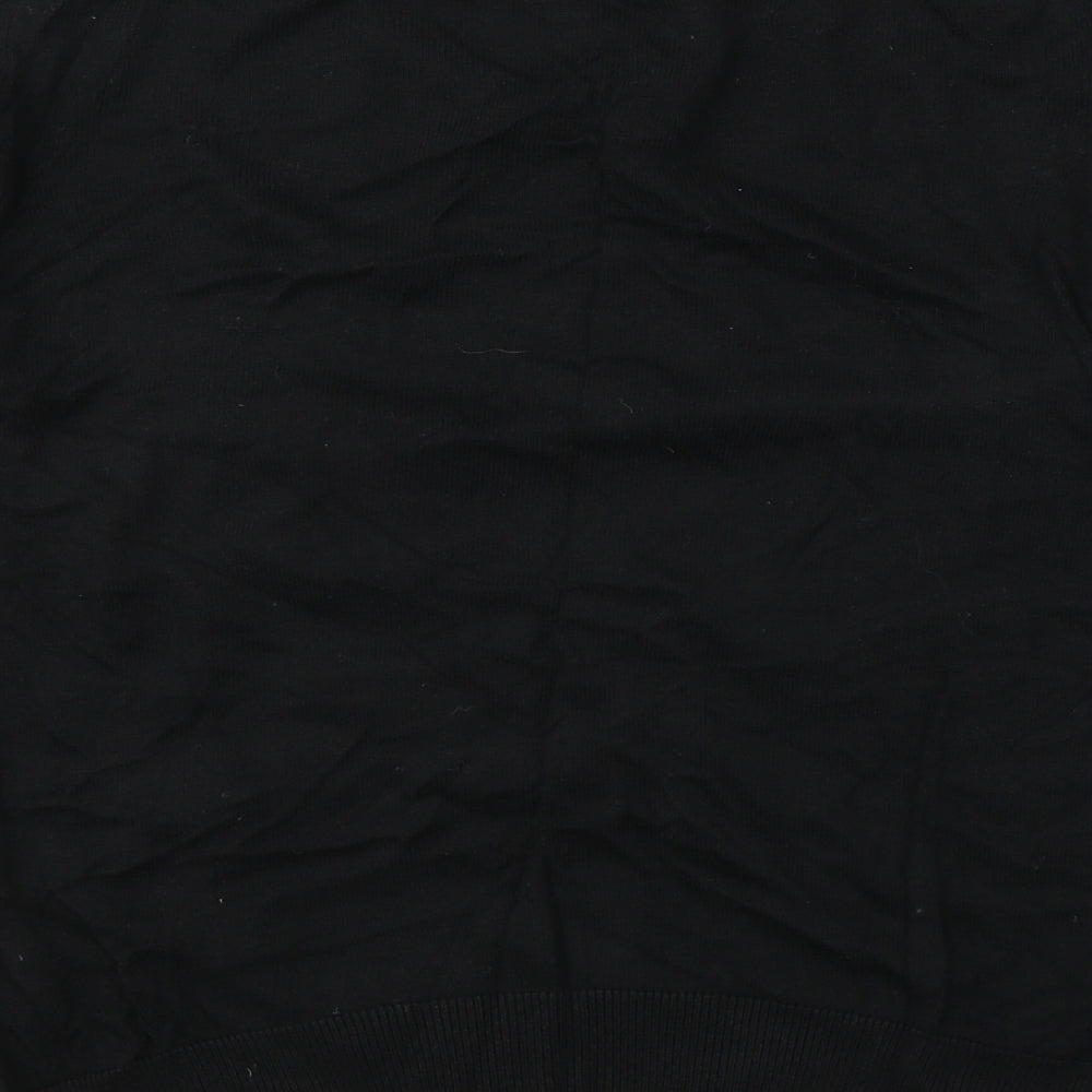 Marks and Spencer Mens Black V-Neck  Cotton Pullover Jumper Size M