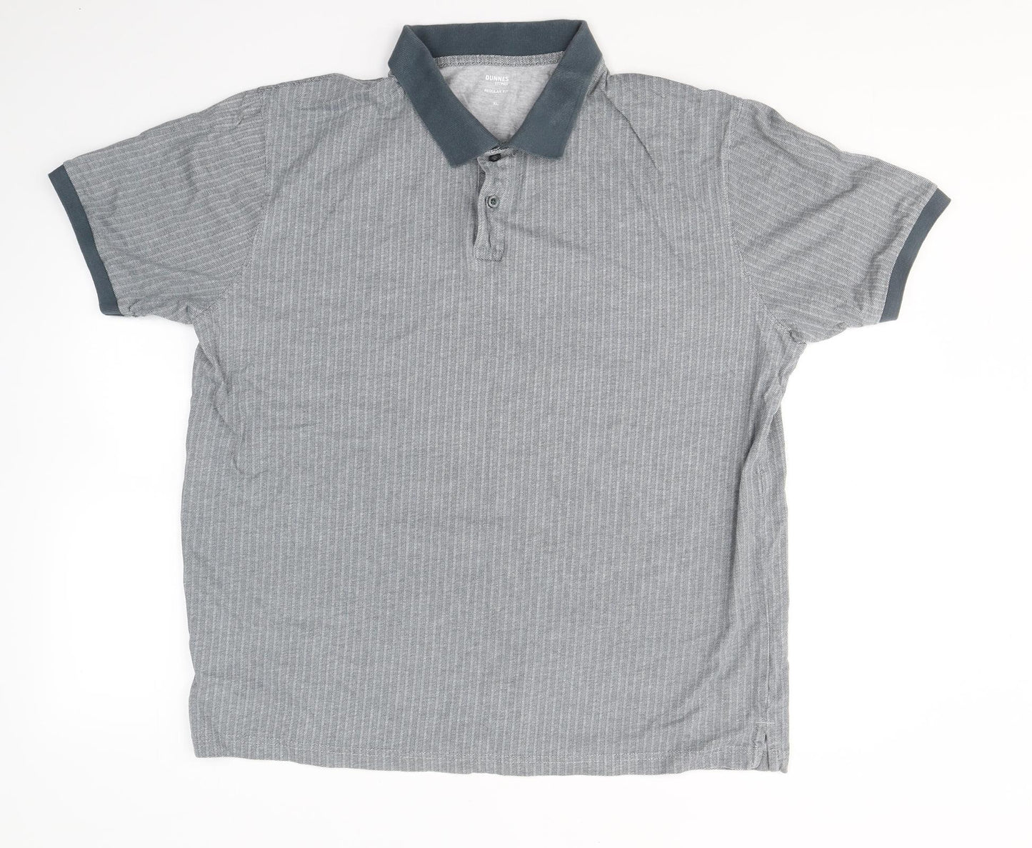 Dunnes Stores Mens Grey  Cotton  Polo Size XL Collared Button