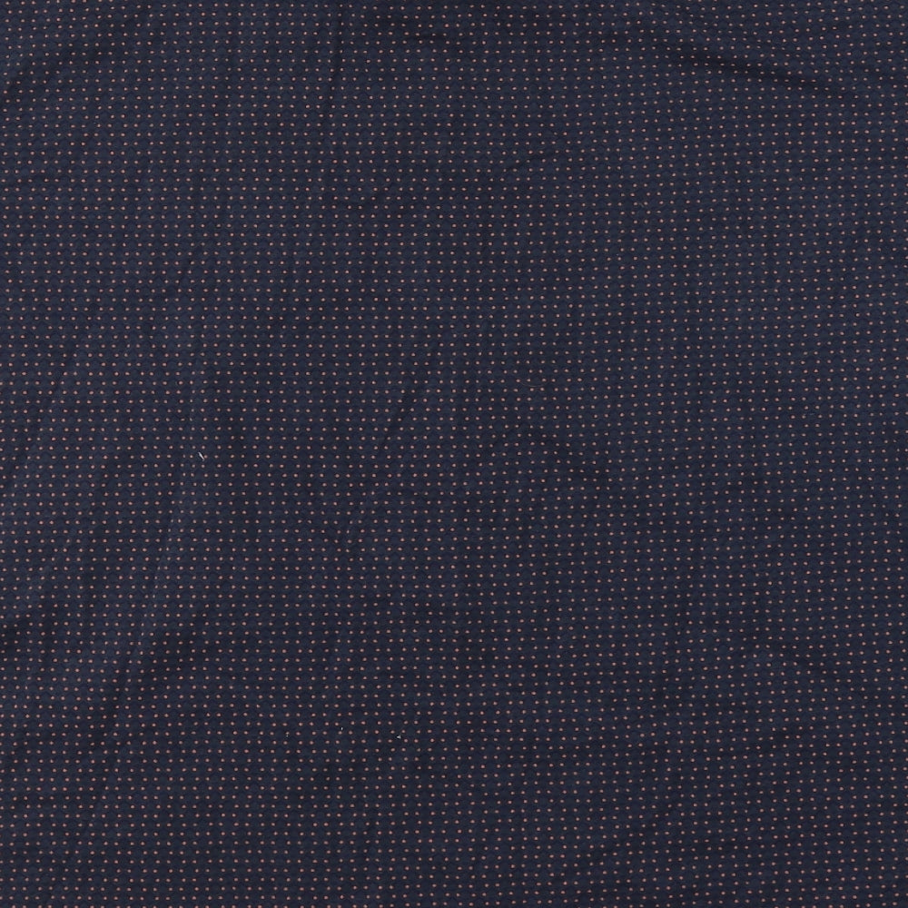 Dunnes Stores Mens Blue Geometric Cotton  Polo Size XL Collared Button