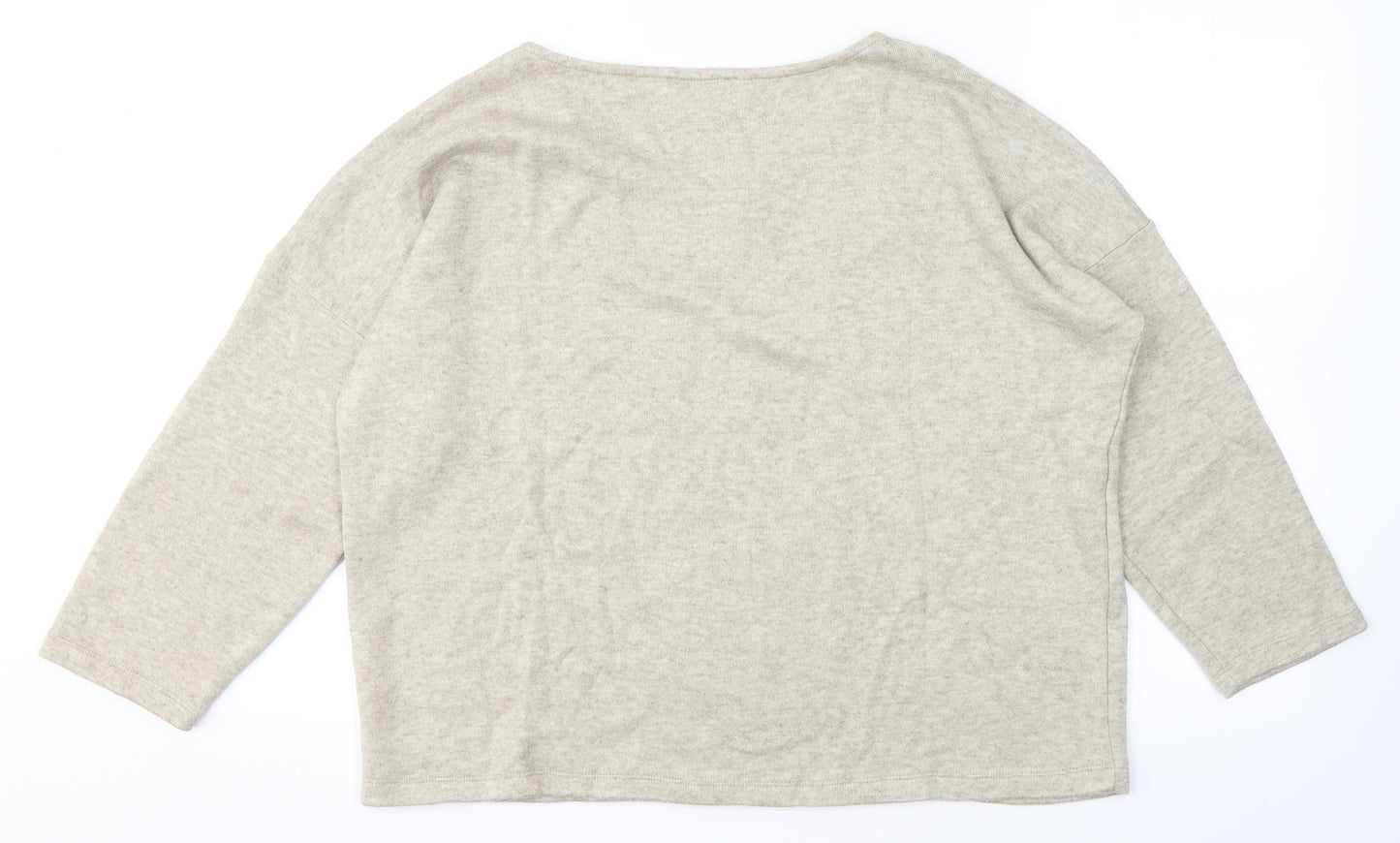 Bicalla Womens Beige  Viscose Jersey T-Shirt Size L Round Neck