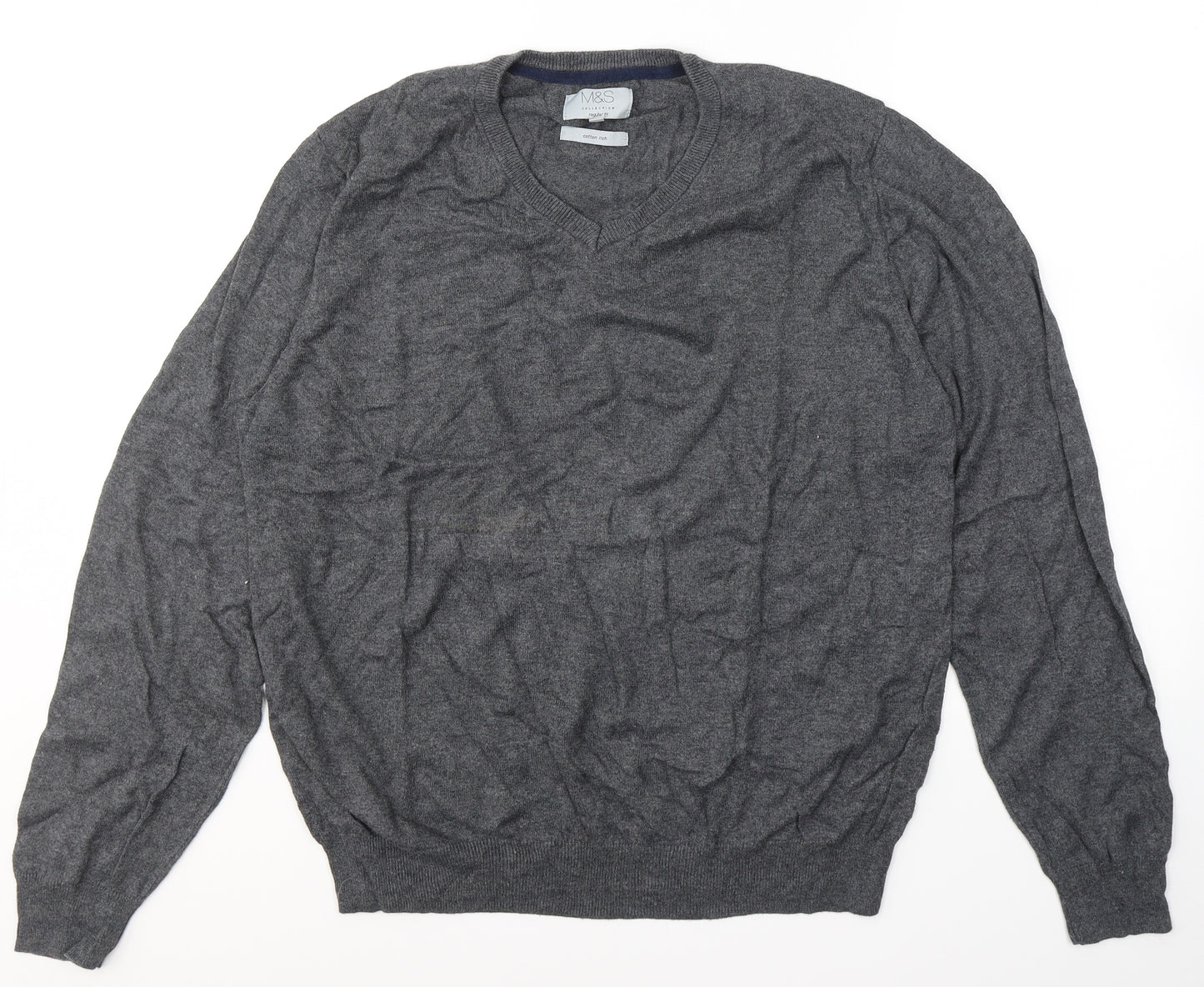 Marks and Spencer Mens Grey  Cotton Pullover Sweatshirt Size L
