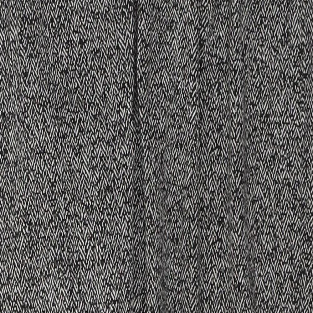 George Womens Black Plaid Polyester Cropped Trousers Size 12 L22 in Regular