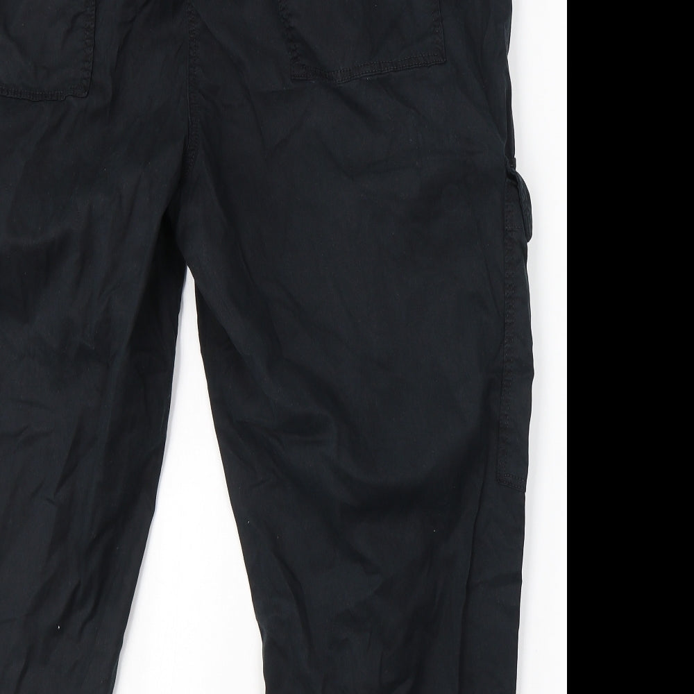 Marks and Spencer Womens Black  Lyocell Cargo Trousers Size 20 L23 in Regular Button