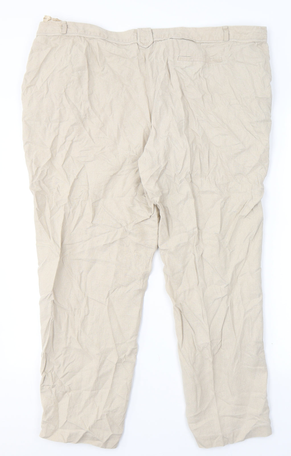 George Womens Beige  Linen Trousers  Size 18 L24 in Regular Button