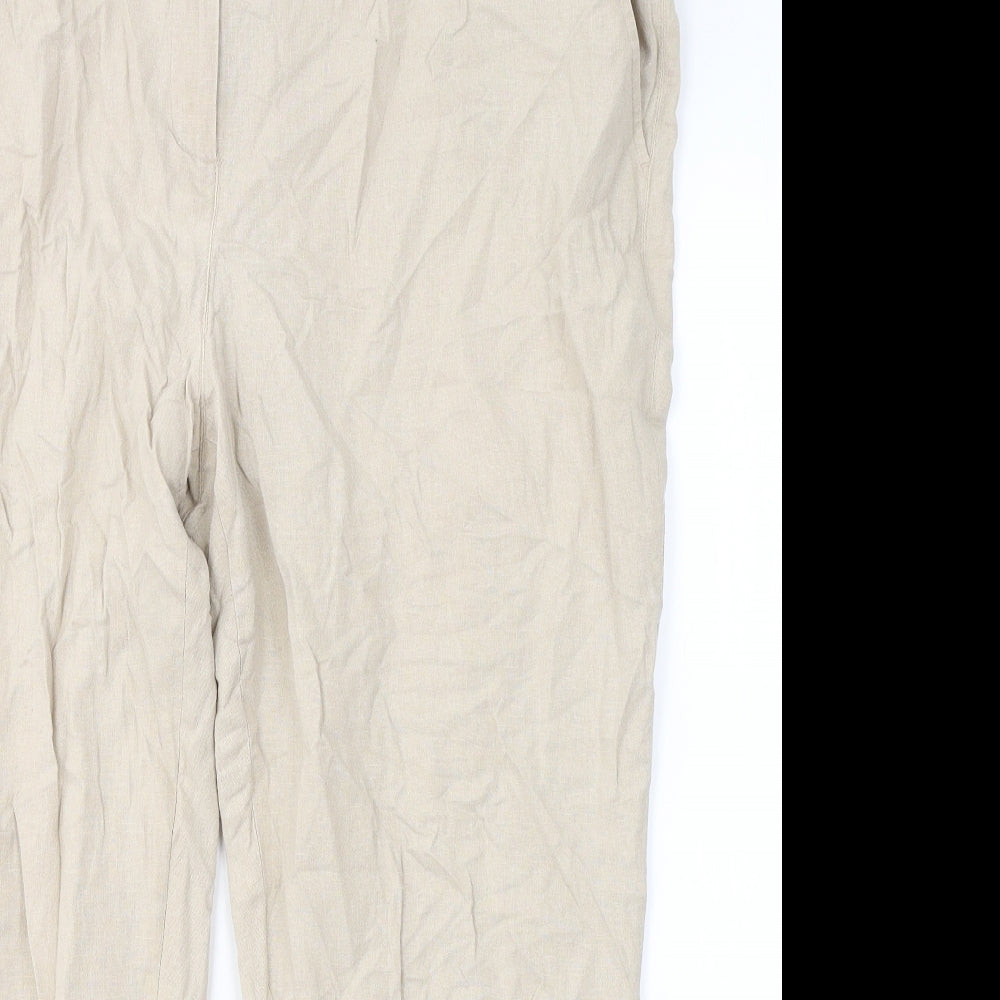 George Womens Beige  Linen Trousers  Size 18 L24 in Regular Button
