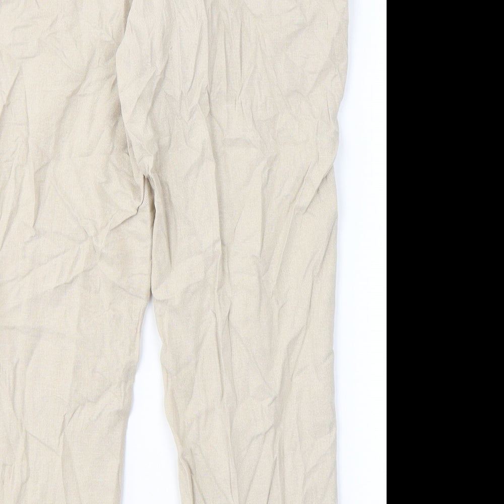 George Womens Beige  Linen Trousers  Size 18 L24 in Regular Button