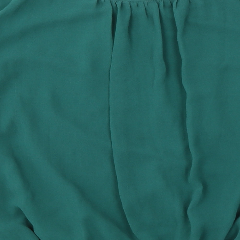 Preworn Womens Green  Polyester Camisole Blouse Size 18 Round Neck