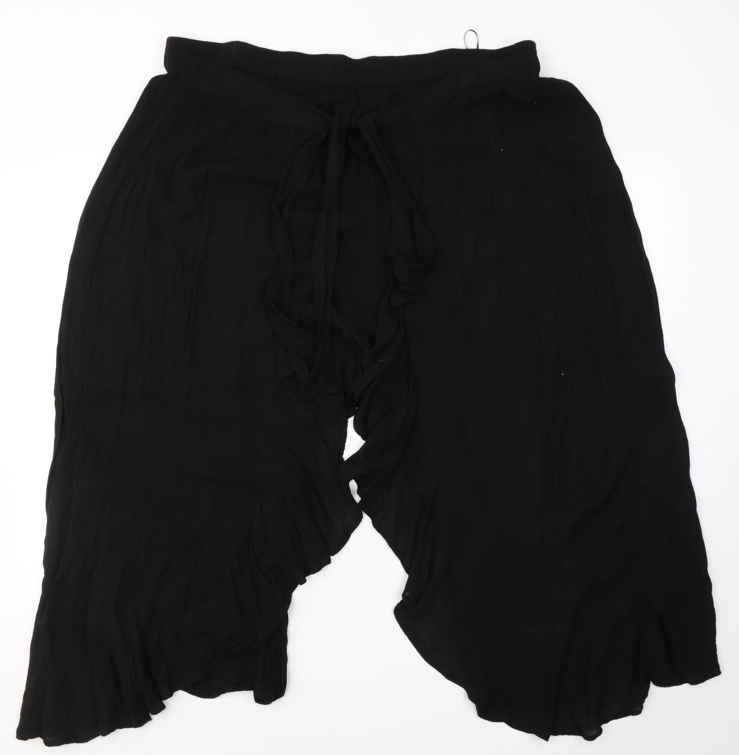 Capsule Womens Black  Viscose Trousers  Size 24 L20 in Regular Tie