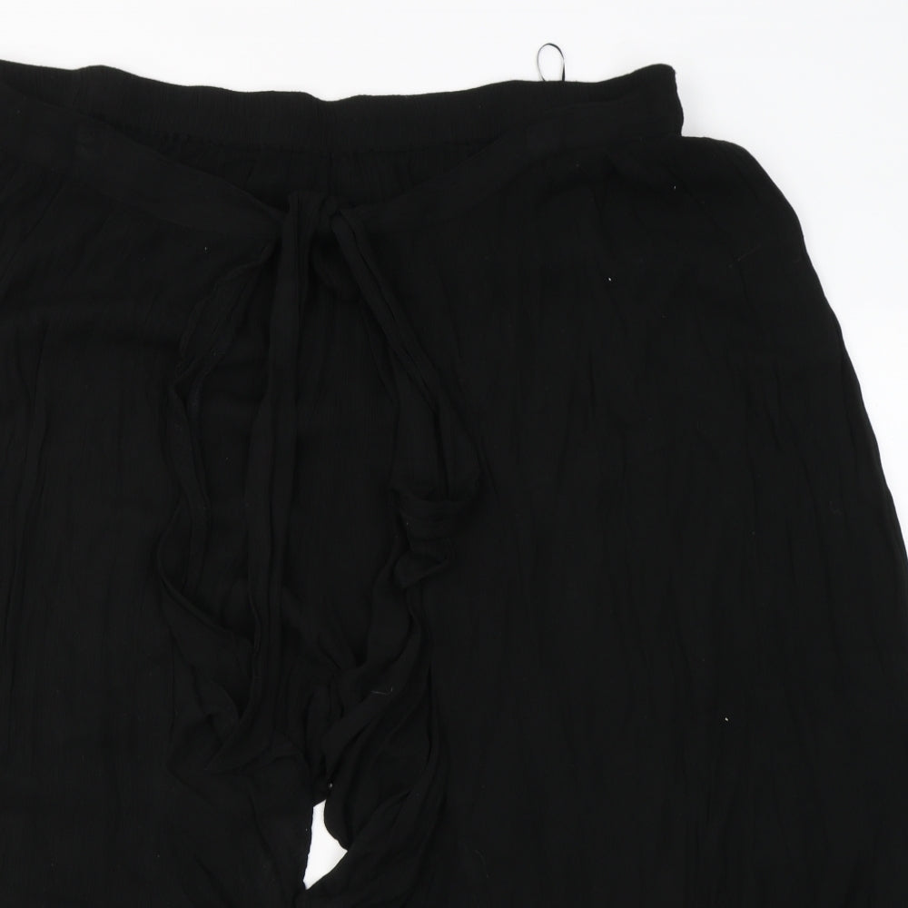 Capsule Womens Black  Viscose Trousers  Size 24 L20 in Regular Tie