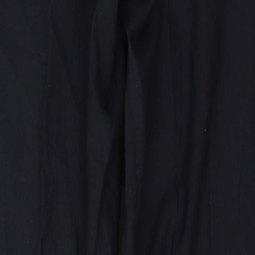 REMUS Mens Black Striped Polyester Trousers  Size 38 in L31 in Regular Button