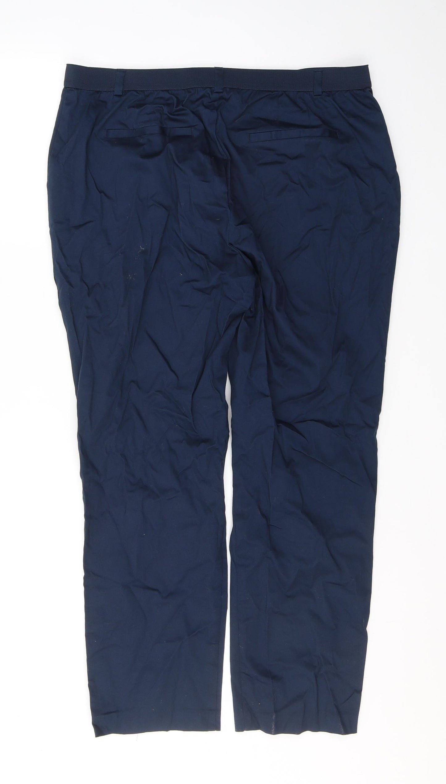 Dunnes Stores Womens Blue  Cotton Trousers  Size 16 L28 in Regular